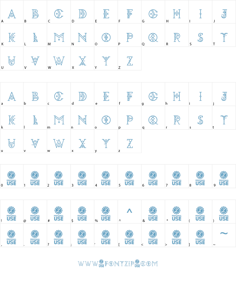 Zilap Espacial Font Character